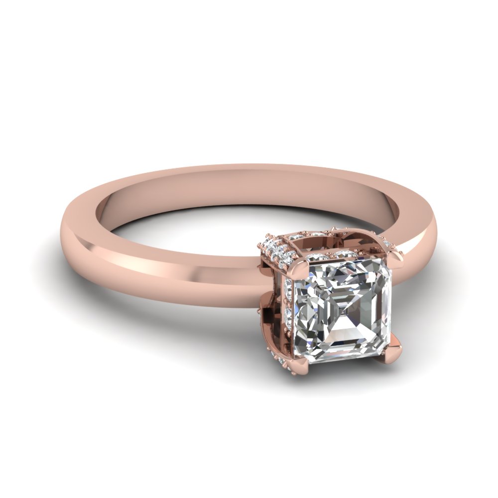 0.50 Ct. Asscher Cut Diamond Engagement Ring