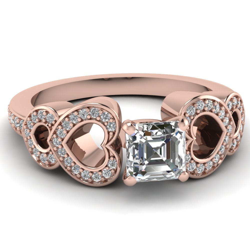 0.50 Carat Asscher Cut Diamond Engagement Ring For Her