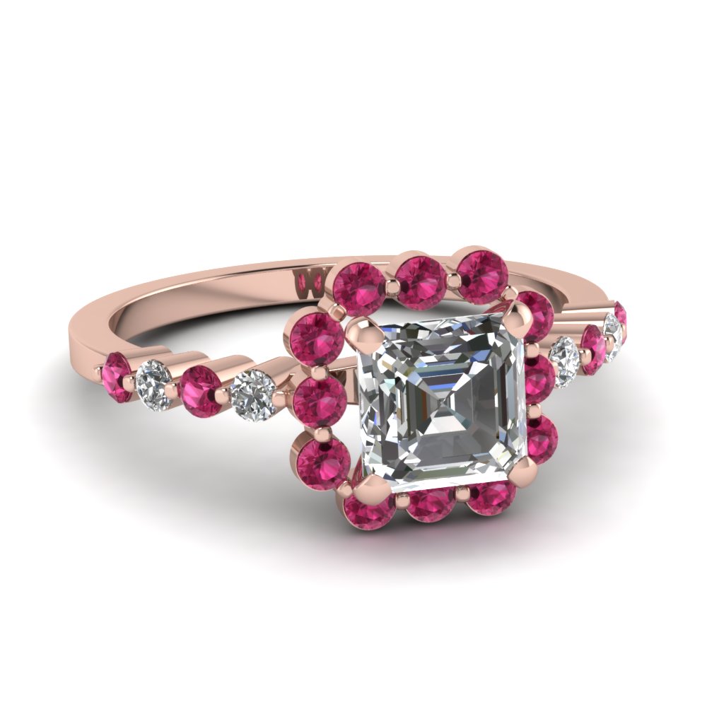 asscher cut diamond engagement rings 14k rose gold asscher cut pink sapphire halo engagement rings asscher cut diamond engagement rings 14k rose gold asscher cut pink sapphire halo engagement rings