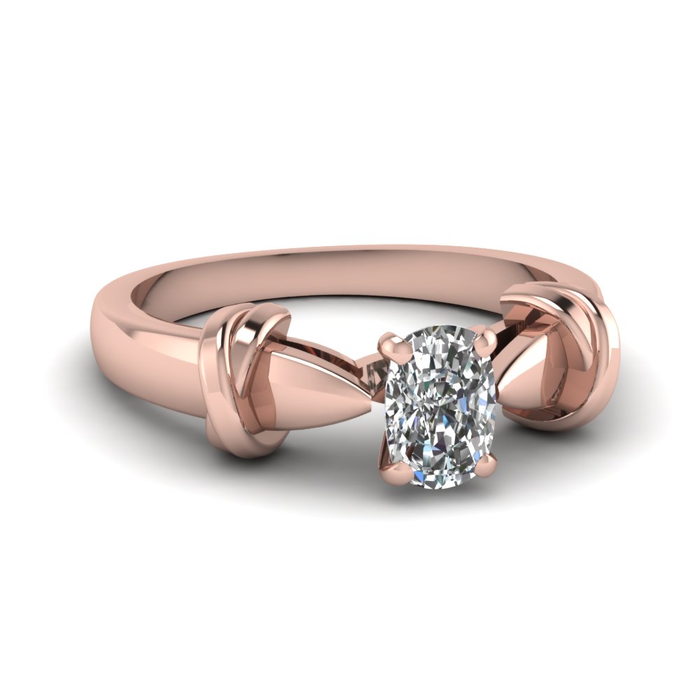 14k Rose Gold Knot Solitaire Ring
