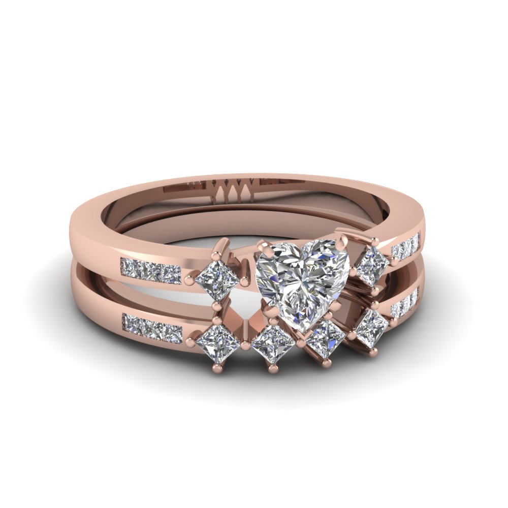 Hearts and Minds Engagement and Wedding Ring Set