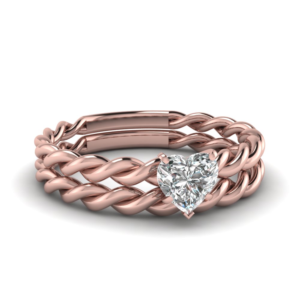 Engagement Ring -Princess Solitaire Rope Engagement Ring ...