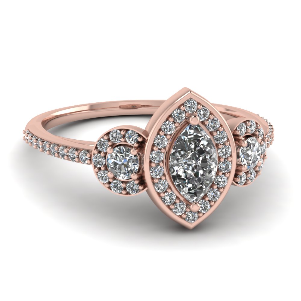 Marquise Halo Engagement Rings