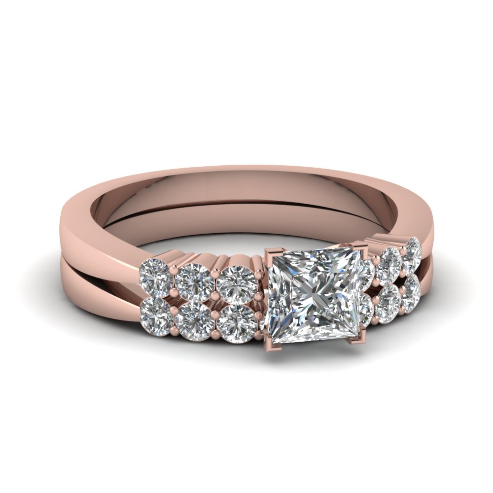 princess cut tapered 7 stone wedding ring set in FDENS750PR NL RG