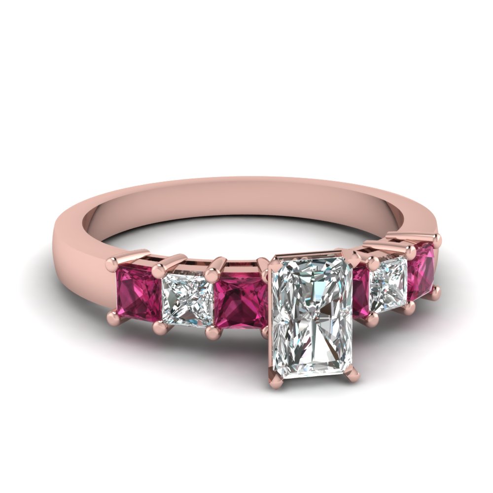 Sapphire Radiant Diamond Ring