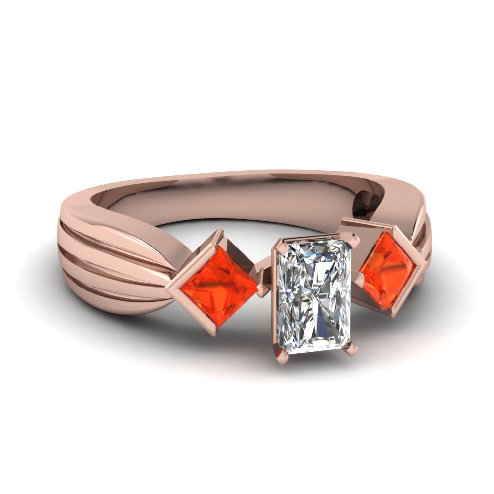 3 Stone Radiant Engagement Rings
