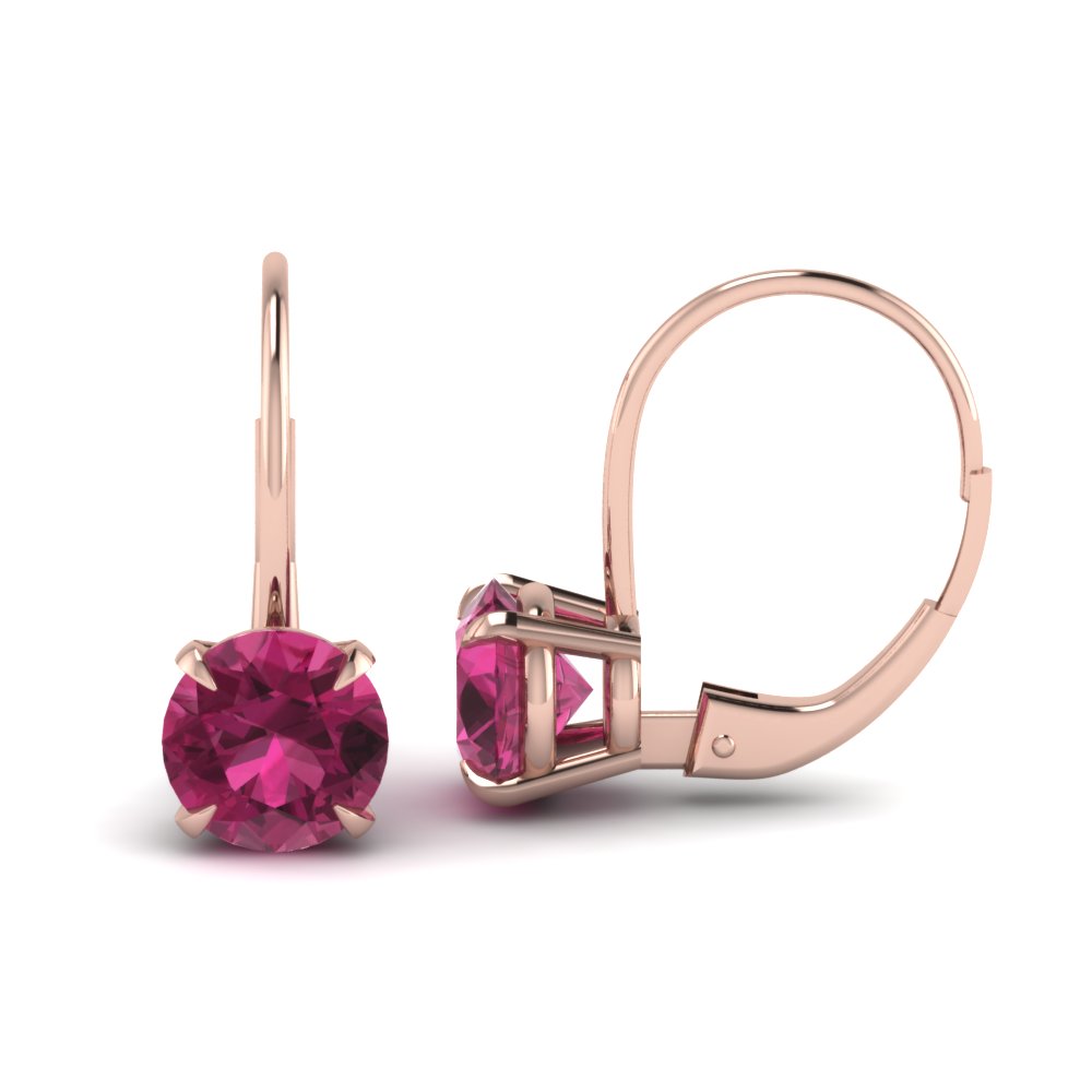 Pink Shire Leverback Hoop Earring In 14k Rose Gold Fascinating Pink Shire Leverback Hoop Earring In Fdear61053gsadrpi Nl Rg