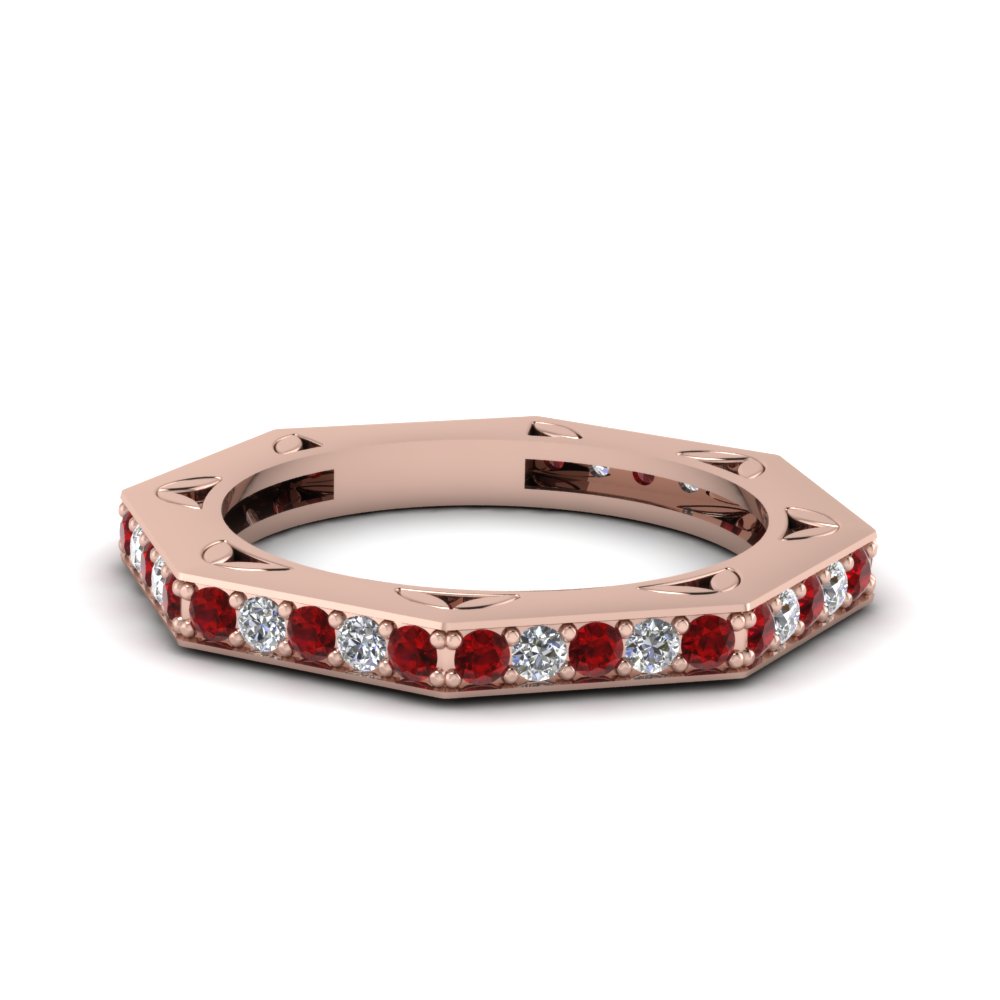 Octagon Delicate Ruby Band