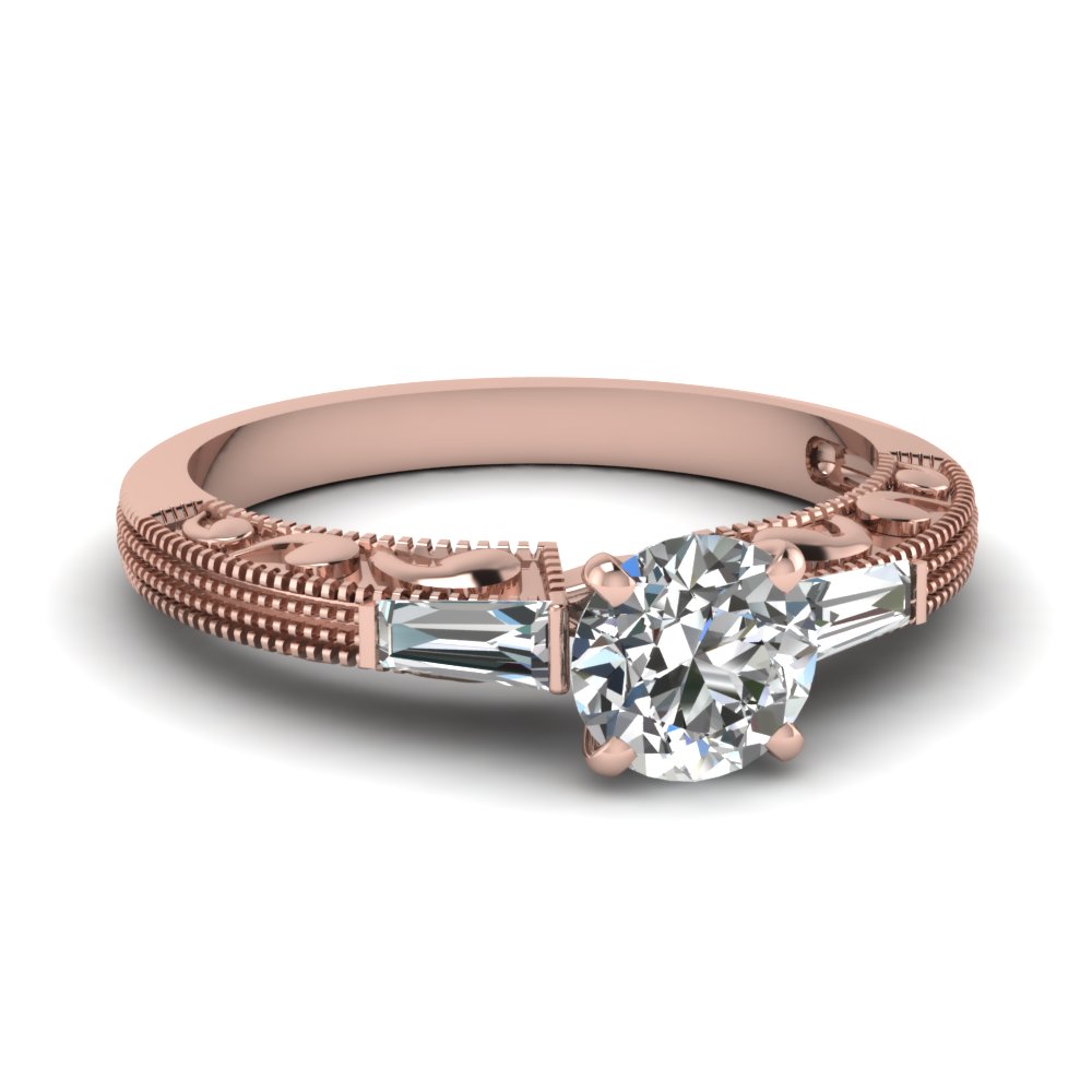 3 Stone Round Diamond Engagement Ring