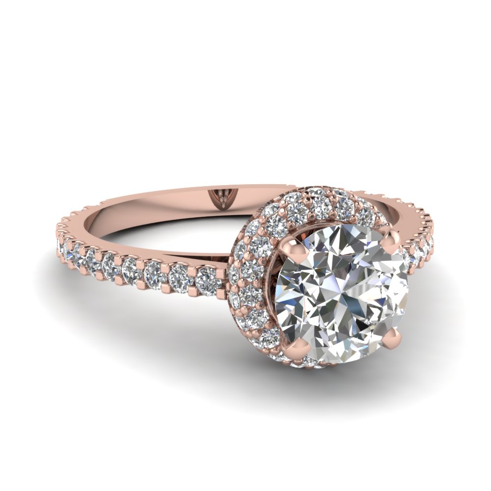 Diamond Stud Prong Crown Engagement Ring