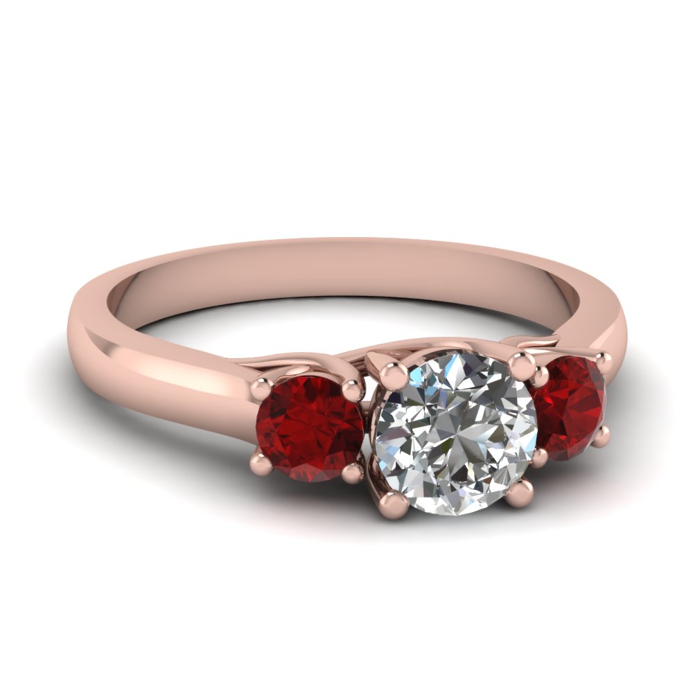 3 Stone Round Engagement Rings