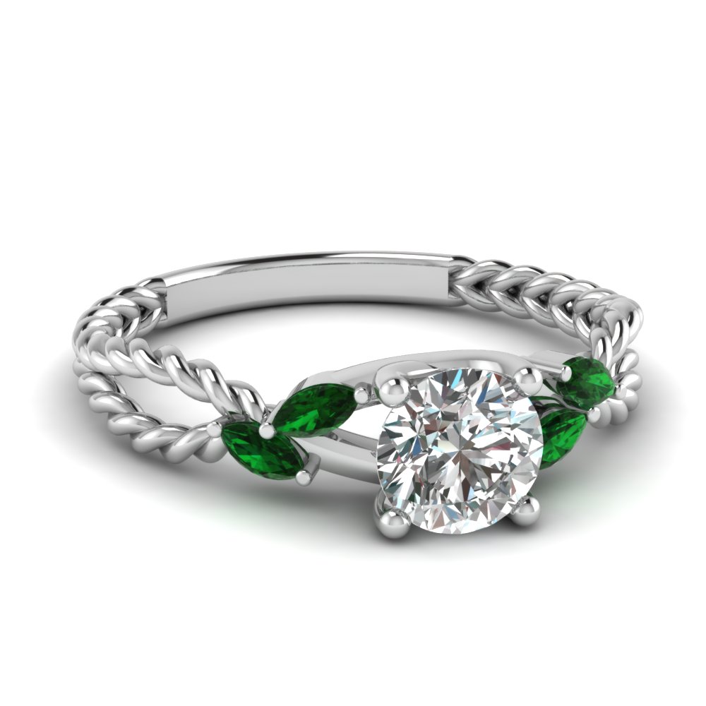 Split Shank Round Diamond Engagement Ring