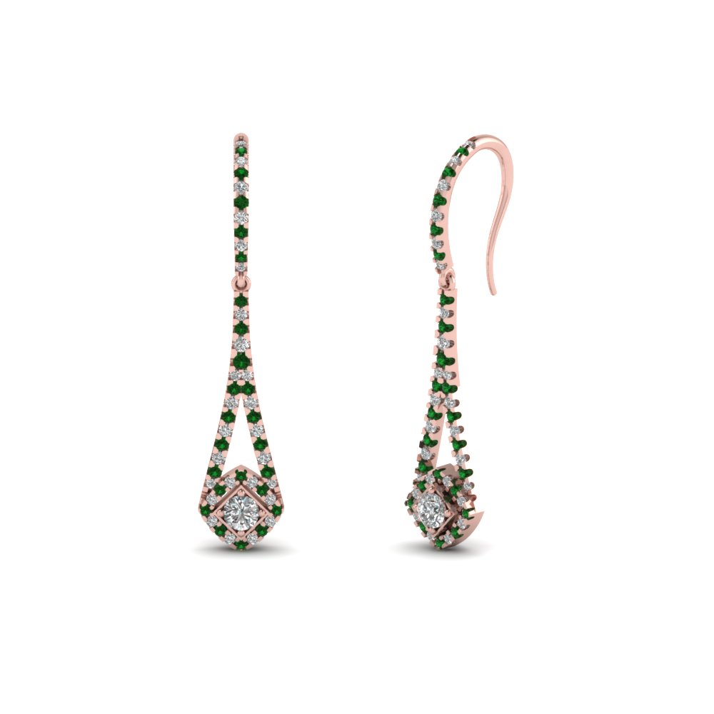 Get latest designs Of Green Emerald Dangle Earrings | Fascinating Diamonds