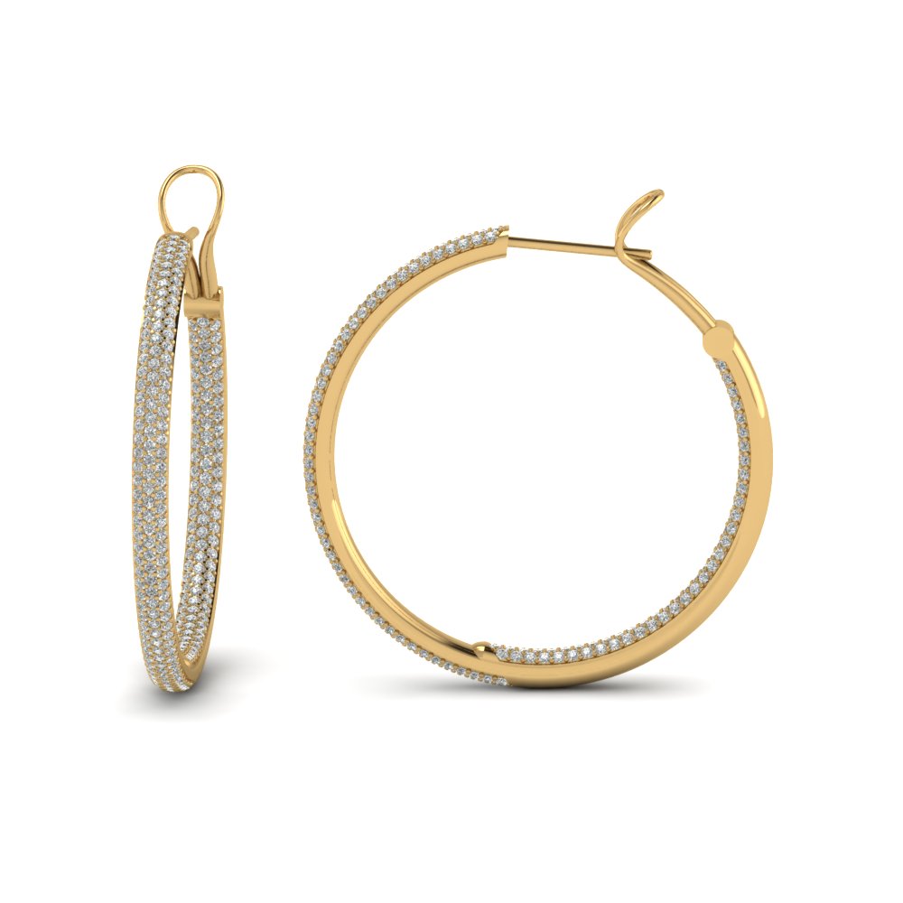 Large Diamond Hoop Earrings Large Diamond Hoop Earrings