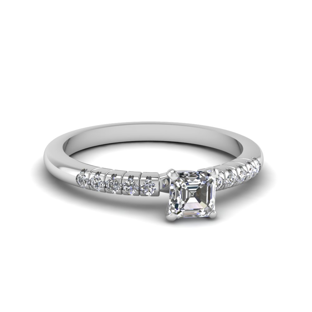 0.50 Ct Asscher Cut Diamond Women Engagement Ring