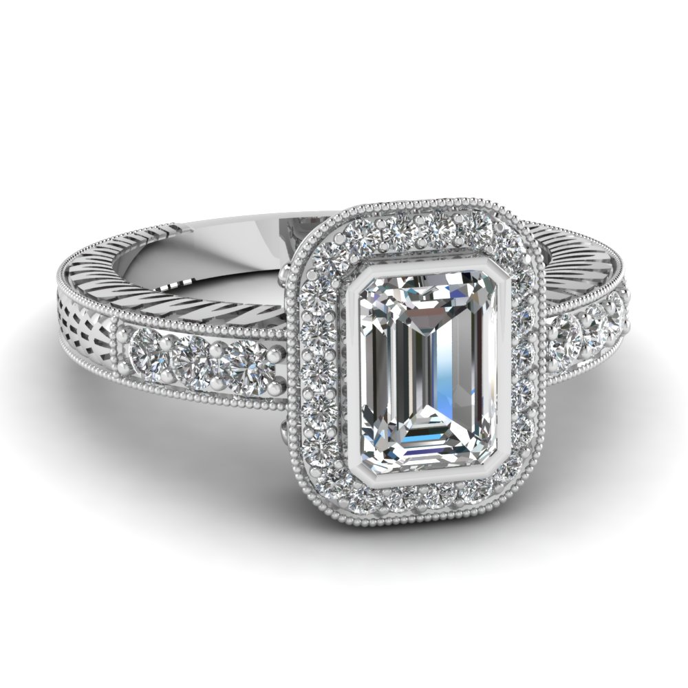 1 Ct. Emerald Cut Diamond Women Engagement Ring