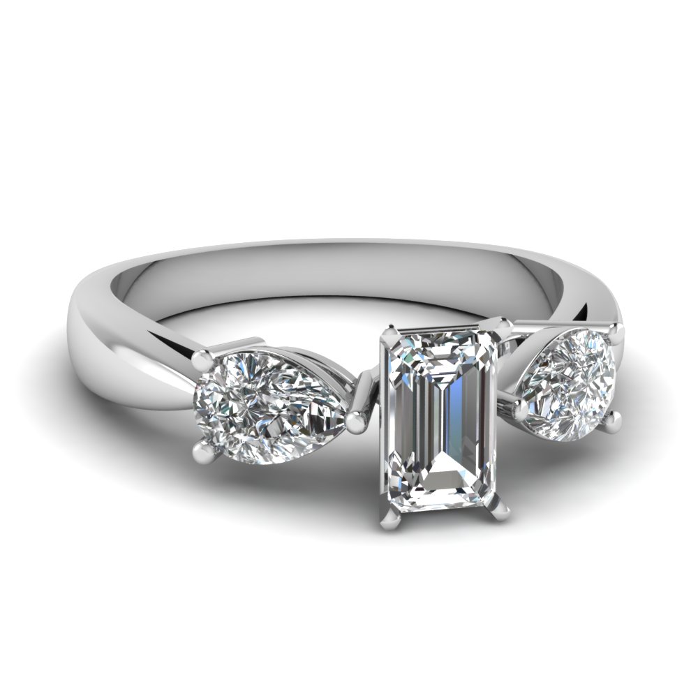0.50 Ct. Emerald Cut Diamond Ring For Women
