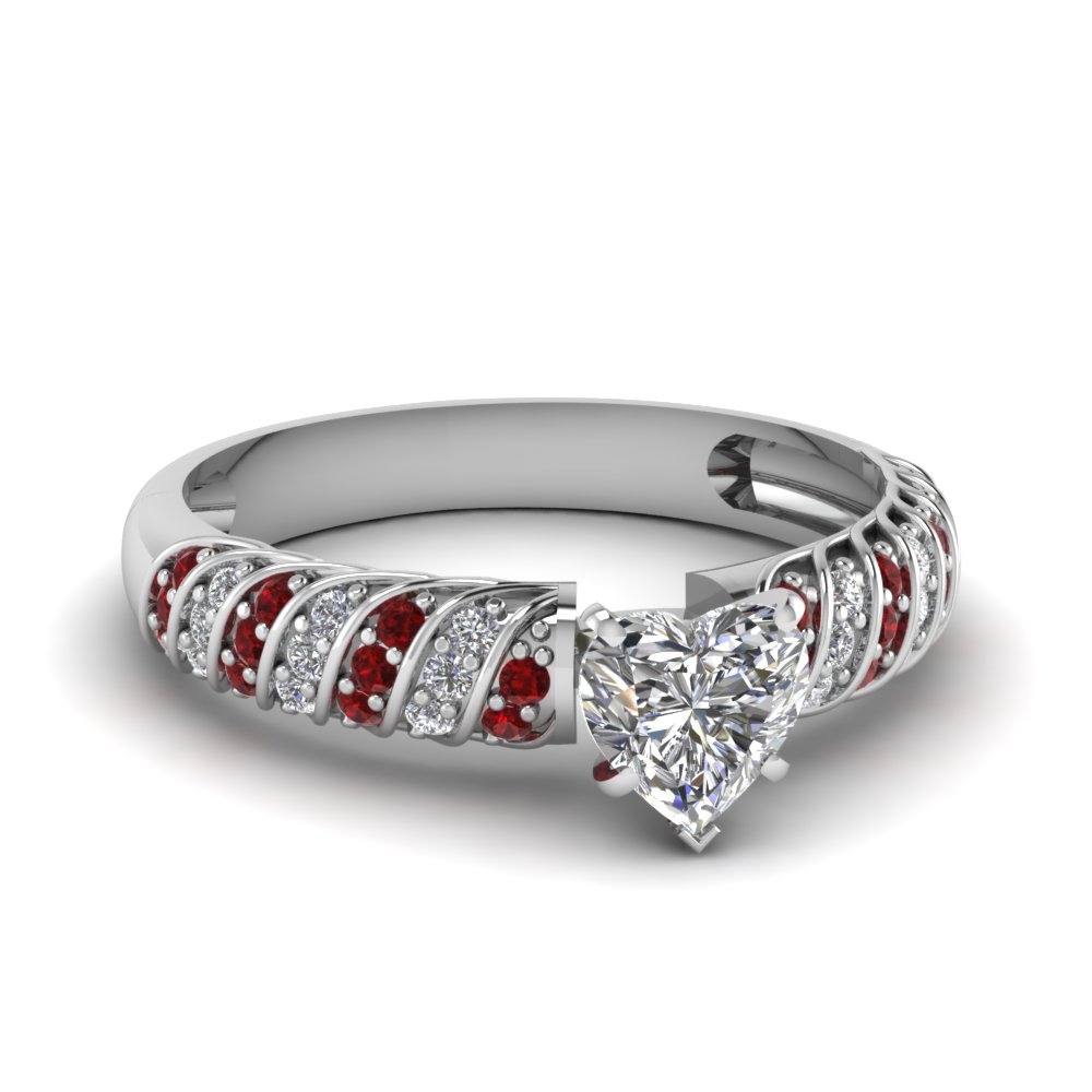 Ruby Side Stone Diamond Rings