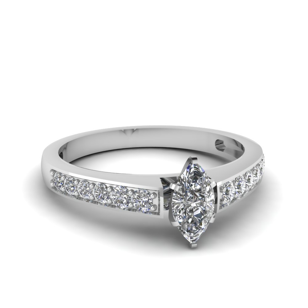 marquise shaped pave diamond engagement ring in FDENS3002MQR NL WG 30