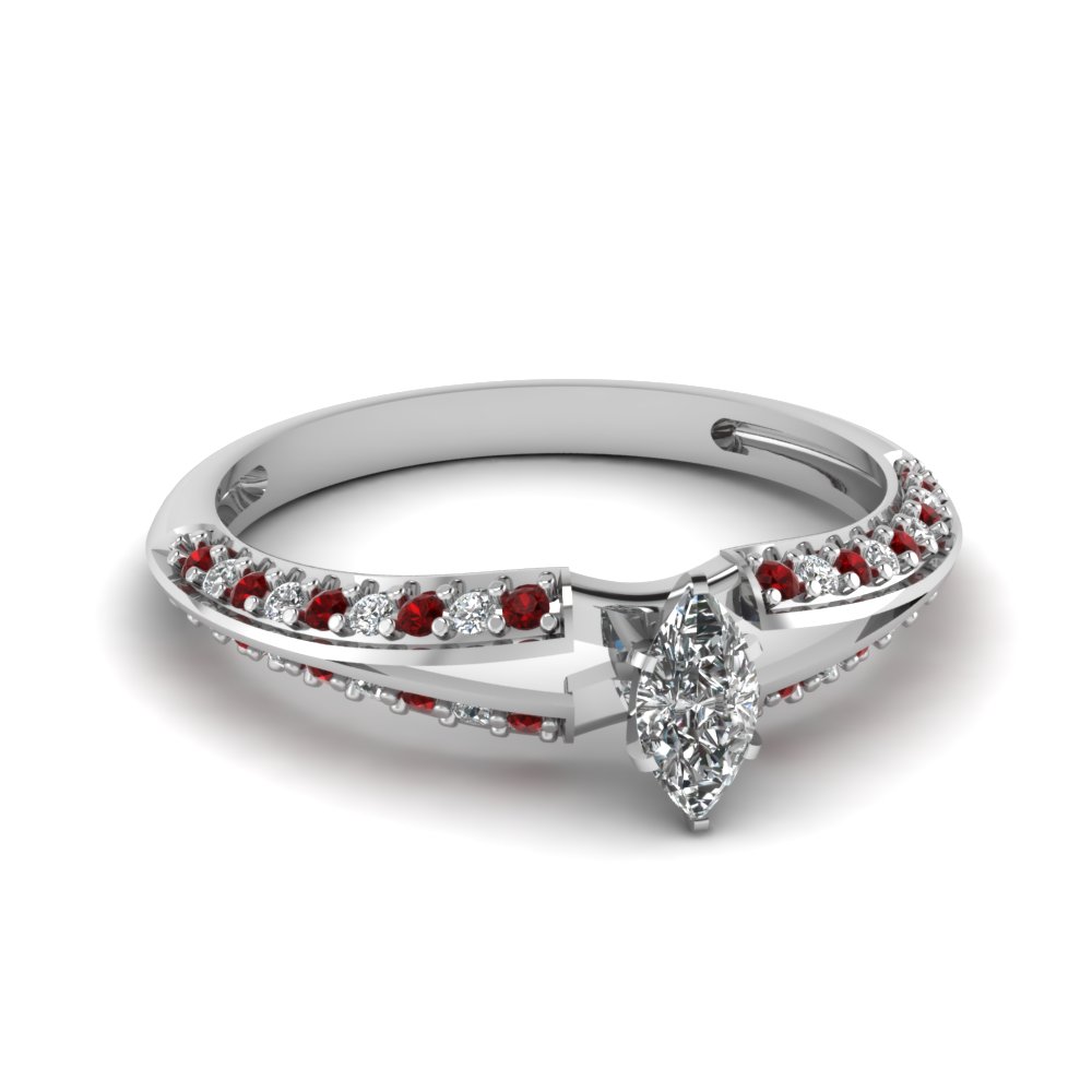 Marquise Diamond & Ruby Rings