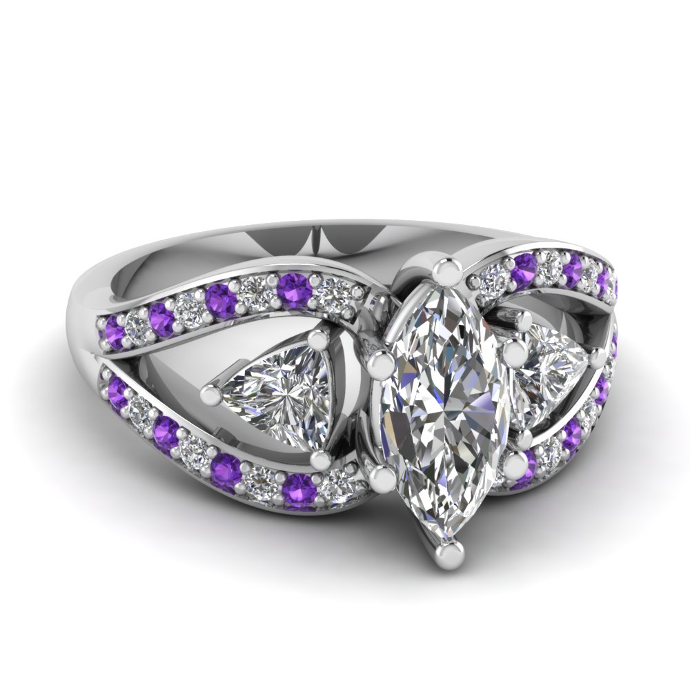 trillion butterfly marquise diamond engagement ring with purple topaz in fd71589mqrgvito nl wg - Purple Wedding Ring trillion butterfly marquise diamond engagement ring with purple topaz in fd71589mqrgvito nl wg - Purple Wedding Ring