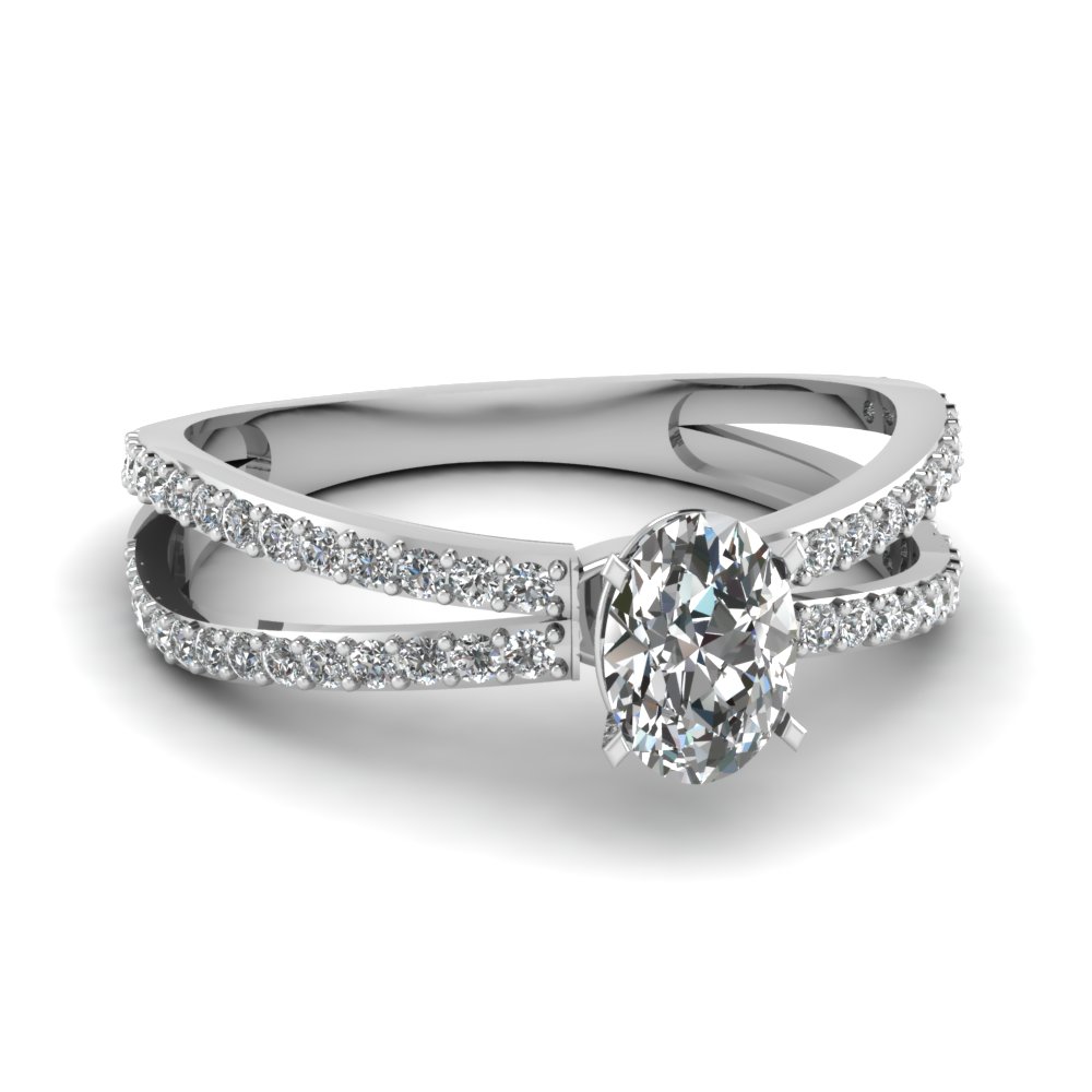 Eternal Embrace Round Cut Moissanite Promise Ring Split Shank Engagement  Ring - MollyJewelryUS
