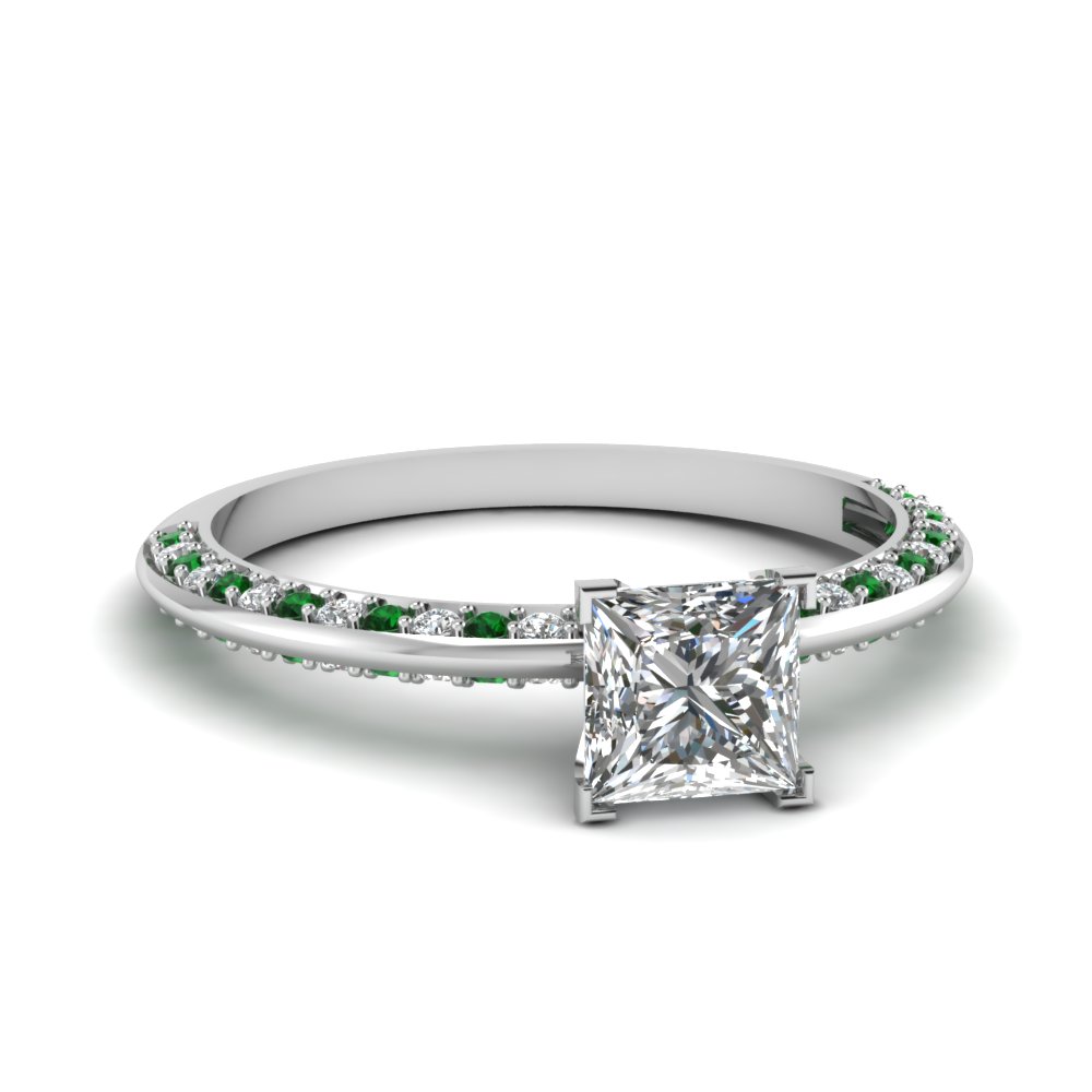 Buy Emerald Petite Engagement Rings Online | Fascinating Diamonds