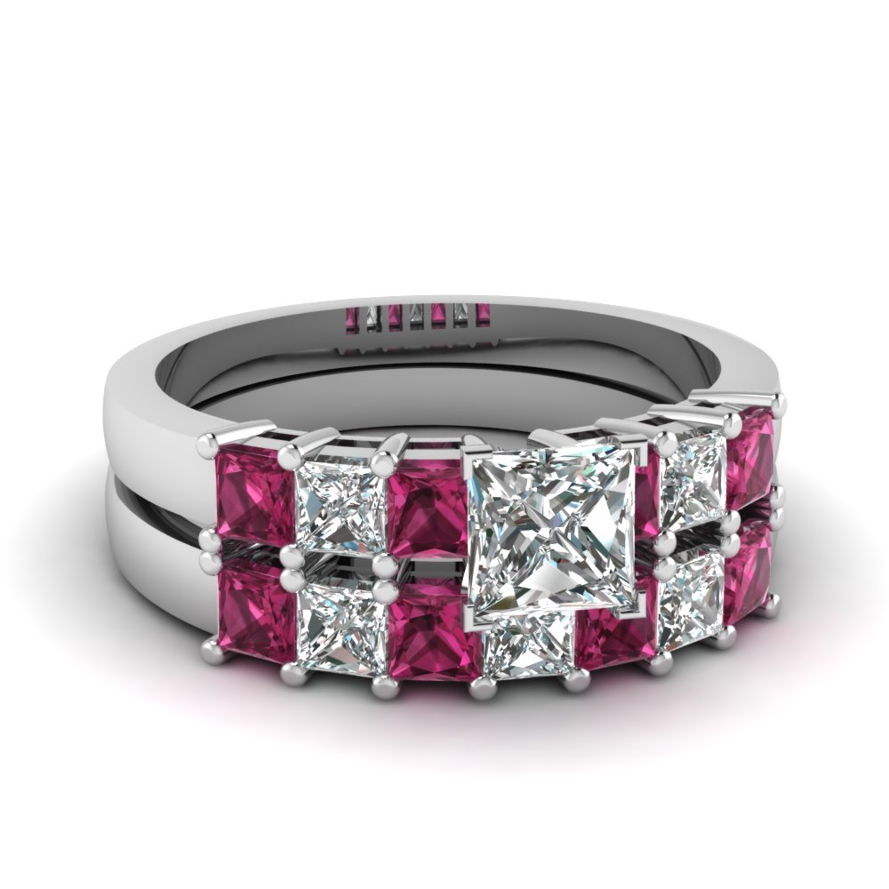 Princess Cut Diamond Wedding Ring Sets