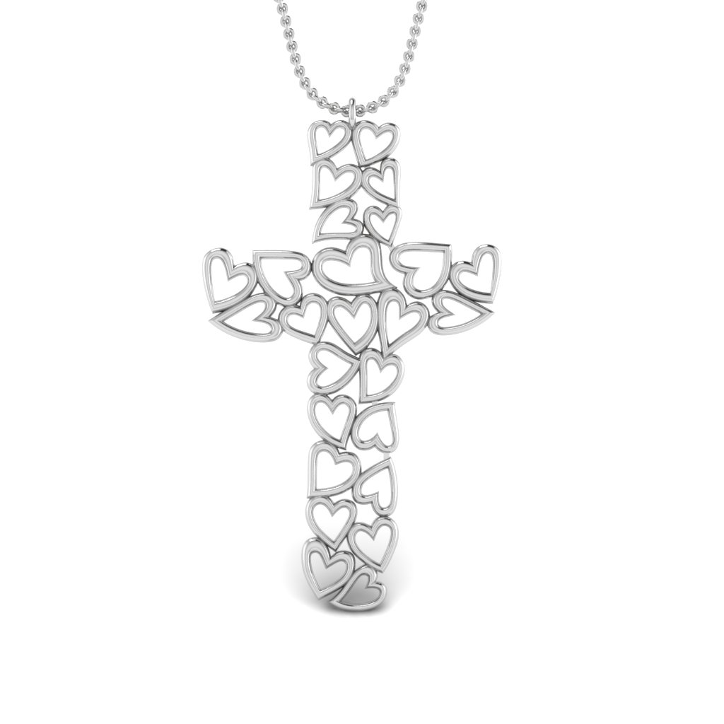 cross cluster religious pendant in FDRPD1066 NL WG