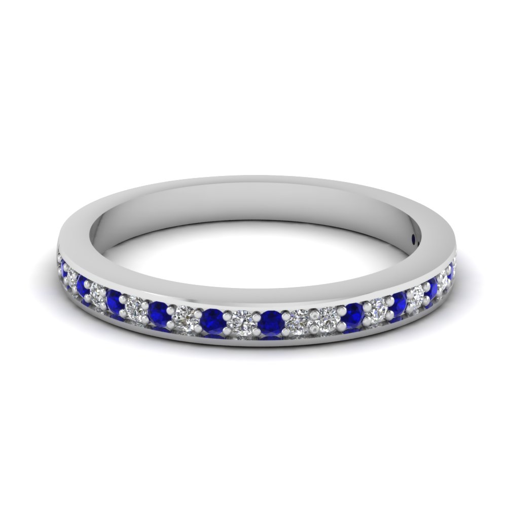 Blue Sapphire Wedding Bands For Her