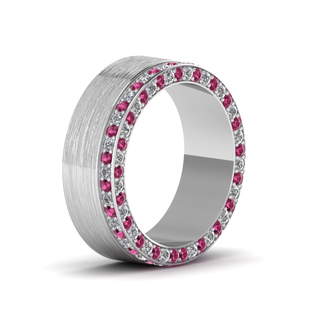 Pave Pink Sapphire Eternity Band