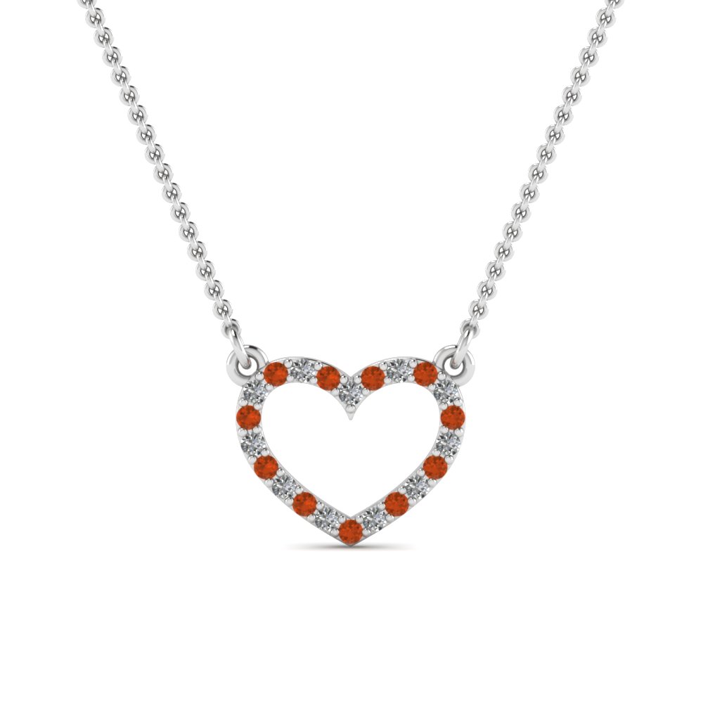 Orange Sapphire Heart Pendant