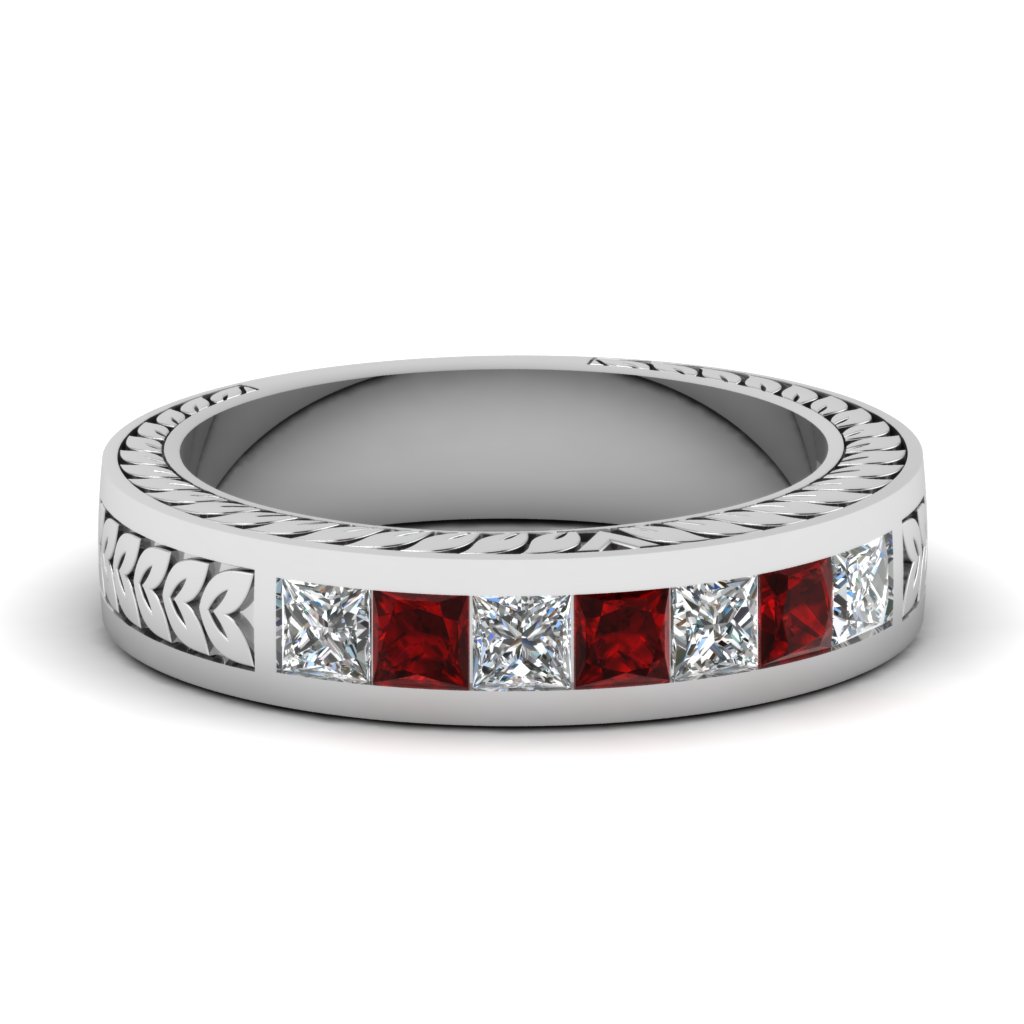 Save Big On Ruby Wedding Bands For Women Fascinating Diamonds