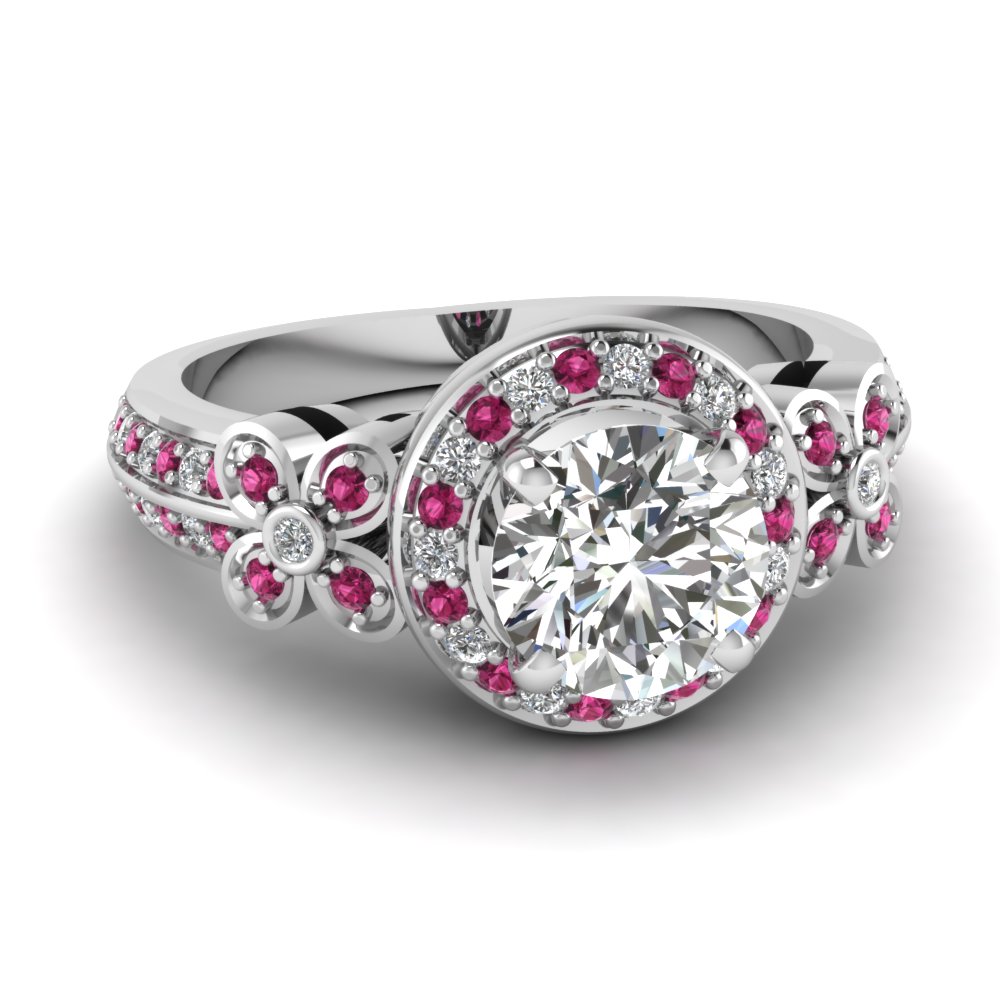 Beautiful Floral Round Diamond Ring