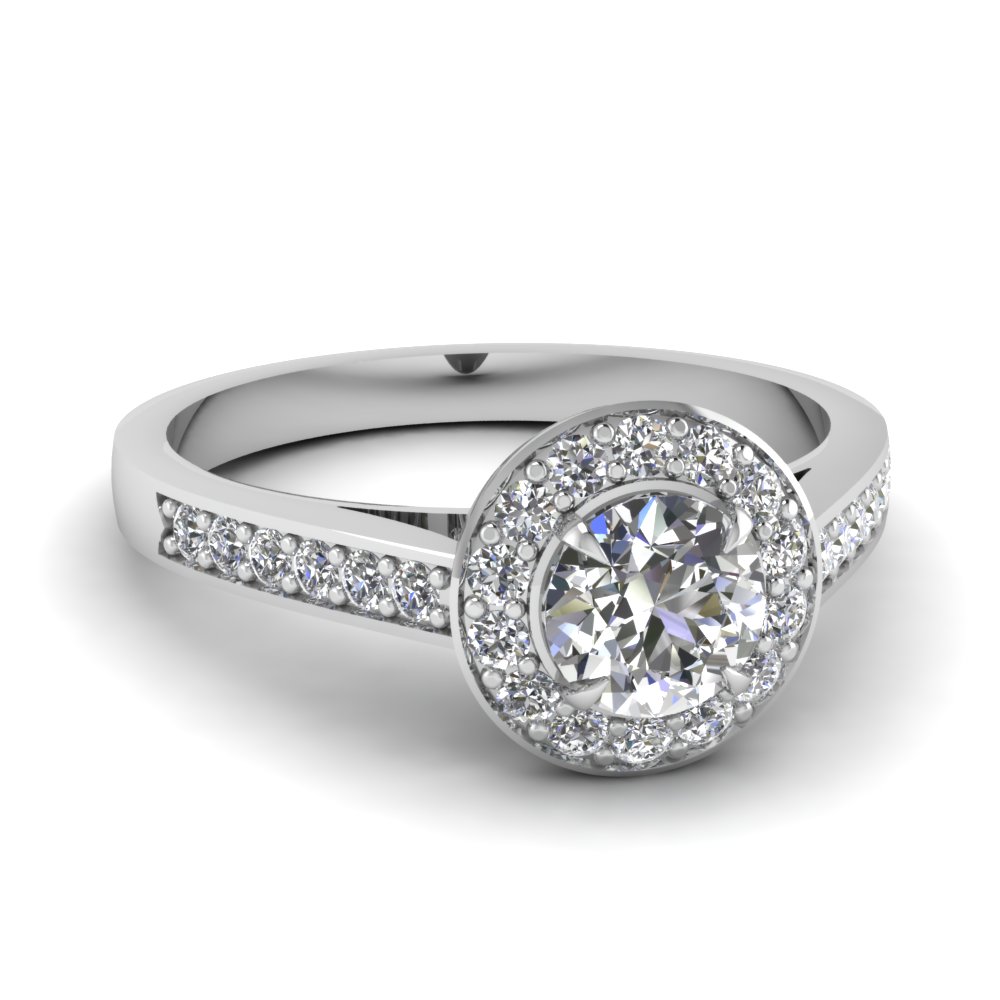 Cathedral Pave Halo Diamond Ring