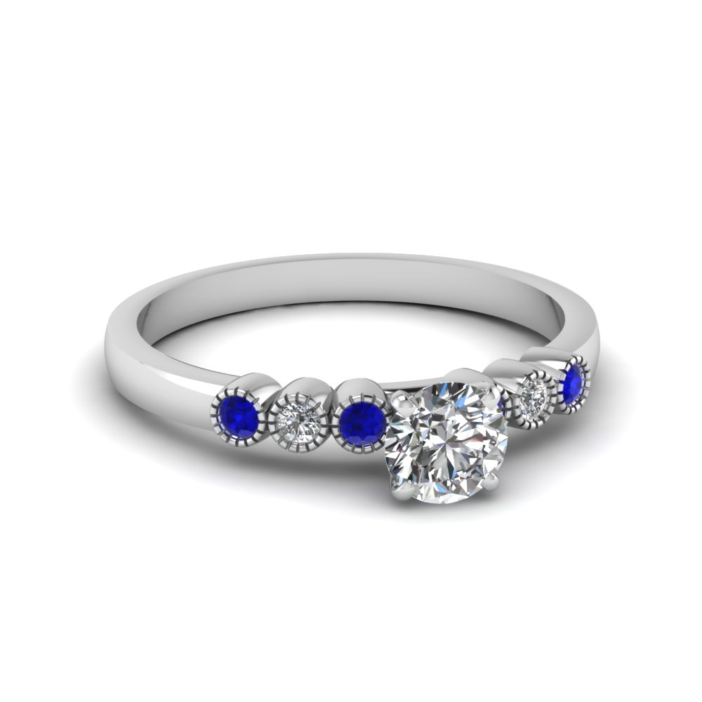 Round Cut Sapphire Wedding Ring