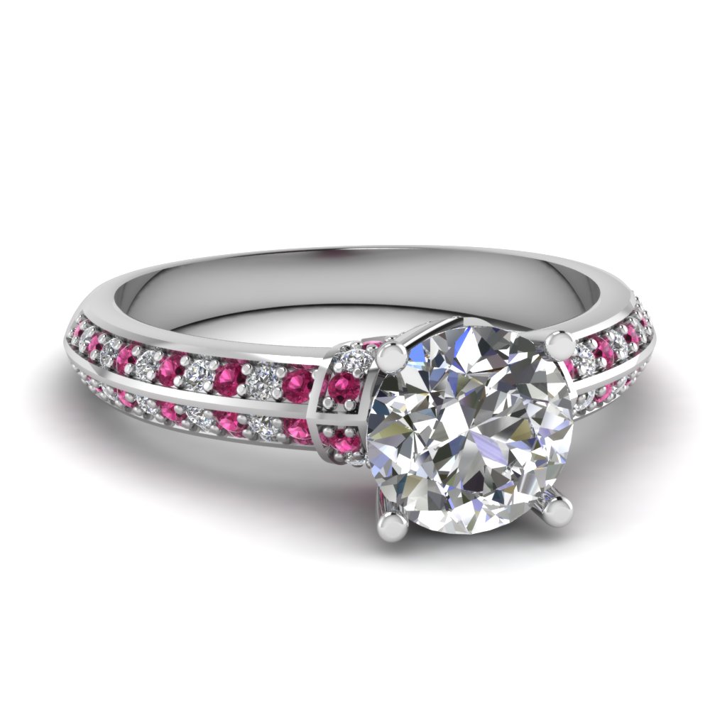 Platinum Petite Pink Sapphire Ring