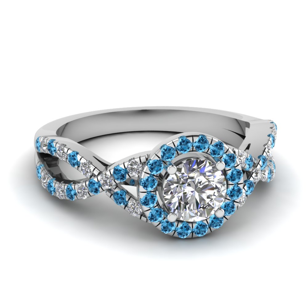 Entwined Halo Diamond Ring