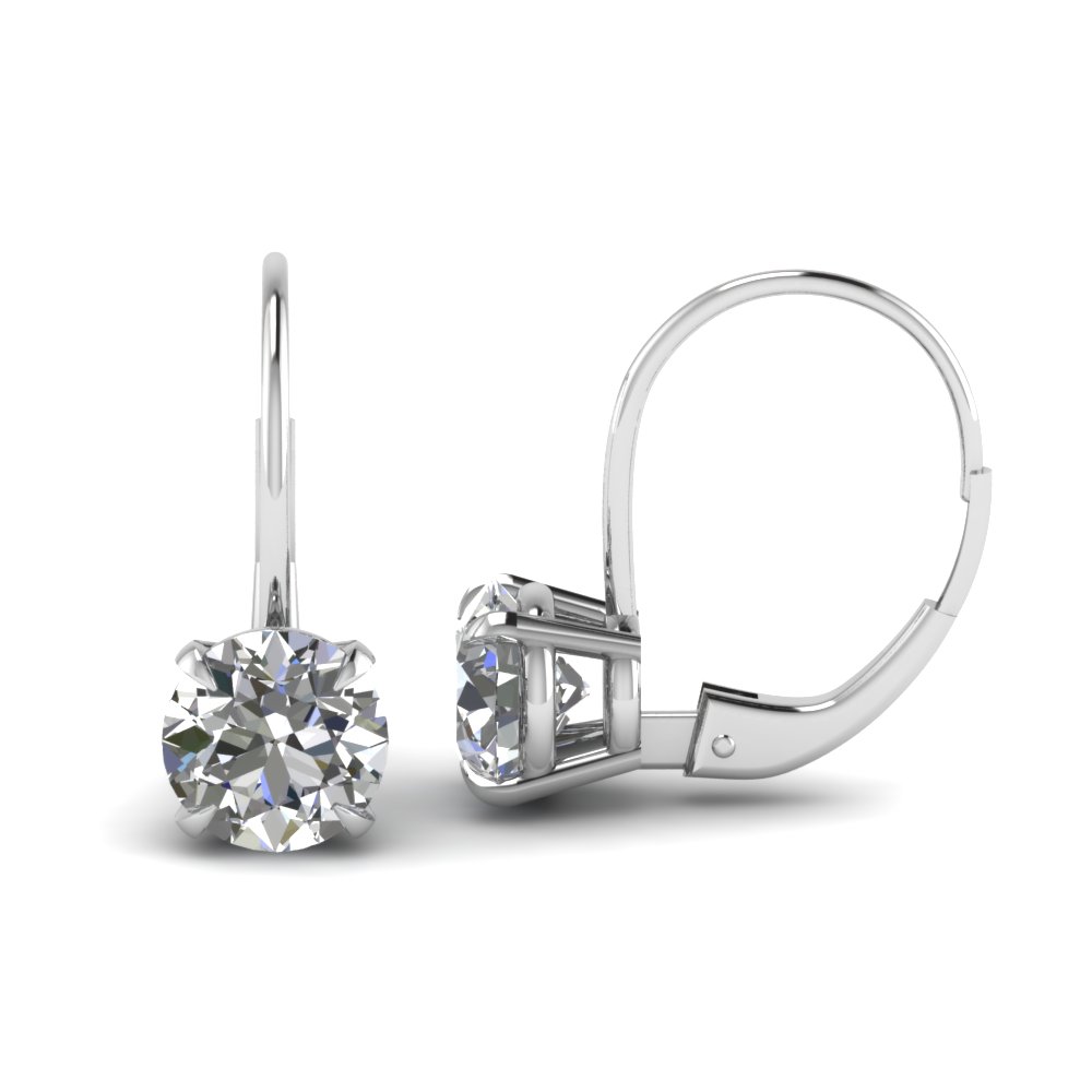 Leverback Hoop Diamond Earring In 14k White Gold Fascinating Diamonds Leverback Hoop Diamond Earring In Fdear61053 Nl Wg