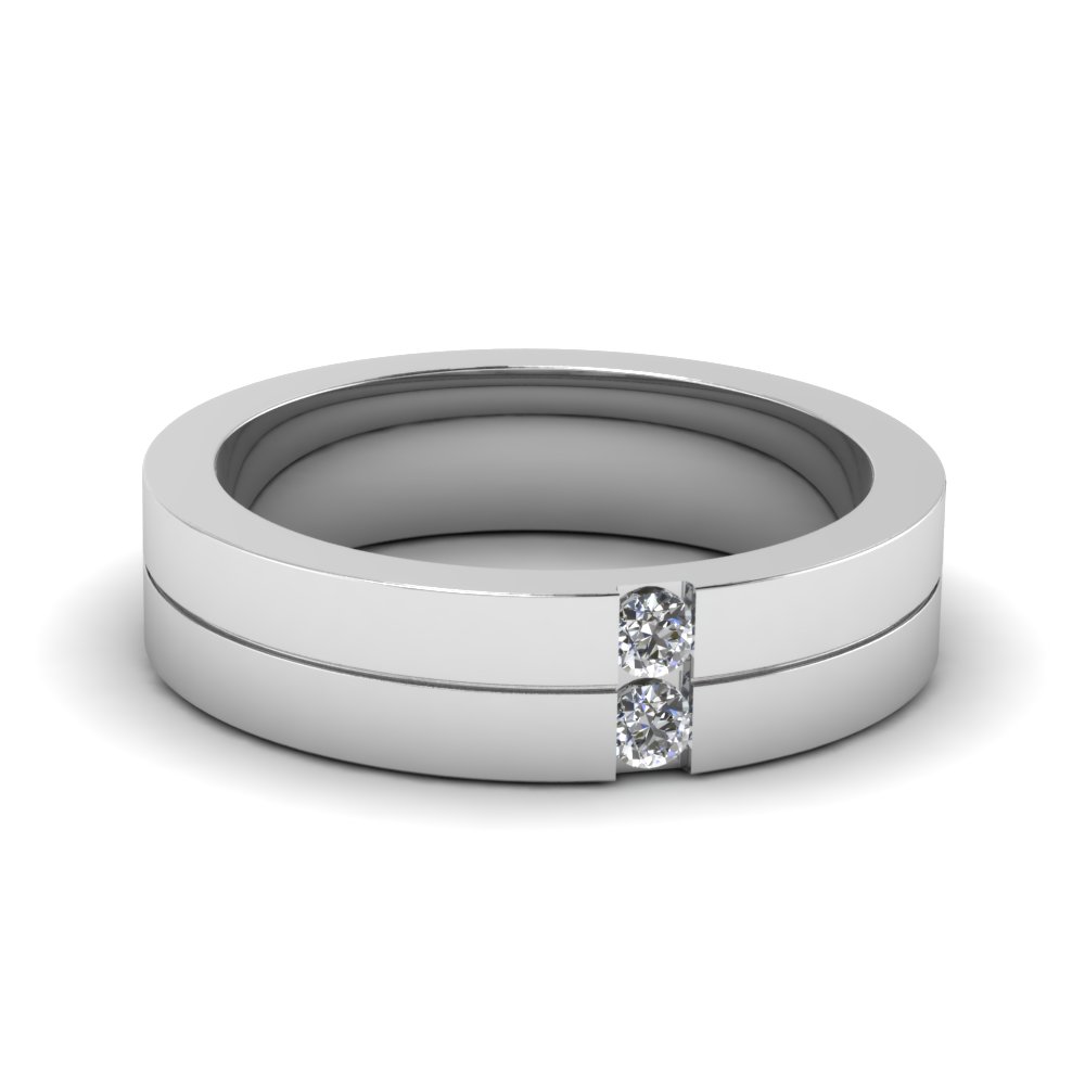 White Diamond Mens Wedding Bands