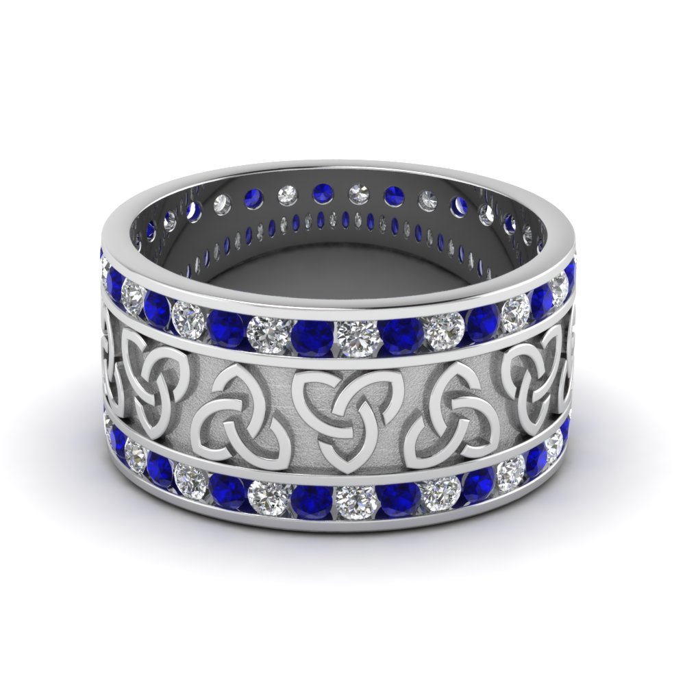 Blue Sapphire Mens Wedding Bands