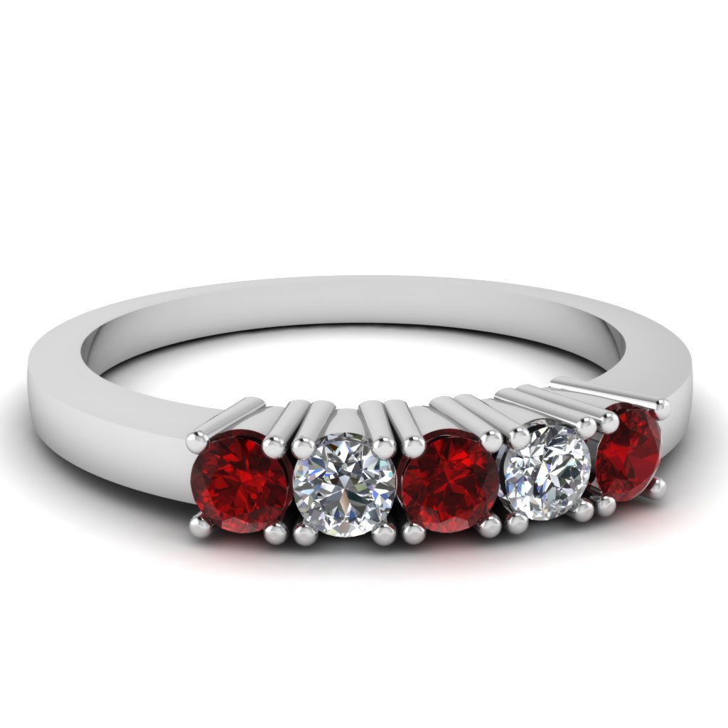 Braided Ruby Wedding Band - designswhile