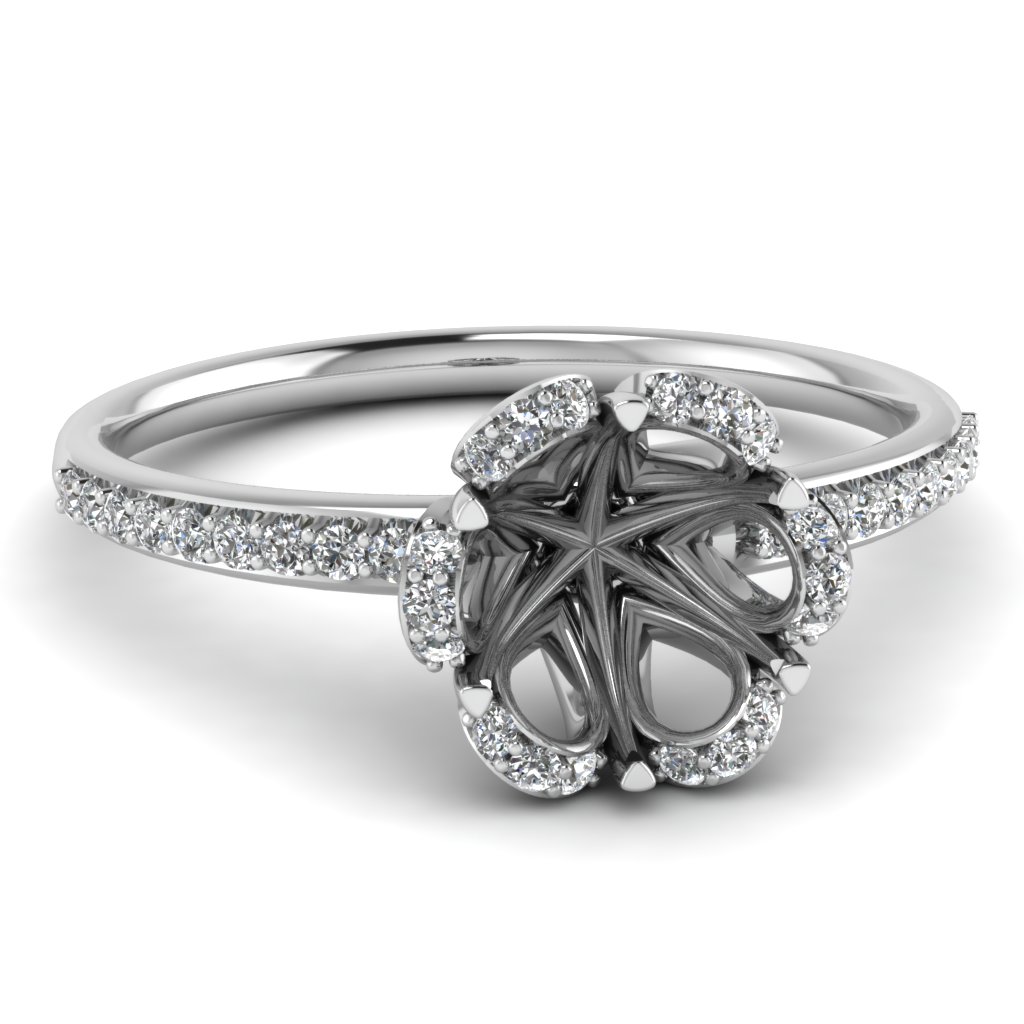 1/3ct Vintage 14K White Gold Diamond Engagement Ring ...