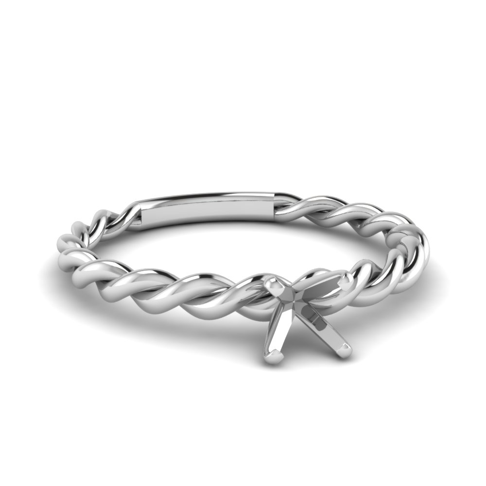 Semi Mount Twisted Rope Ring