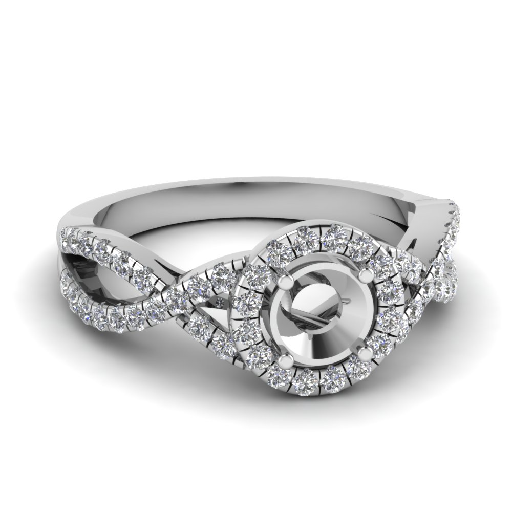 entwined halo semi mount diamond engagement ring in FDENR9320SMR NL WG