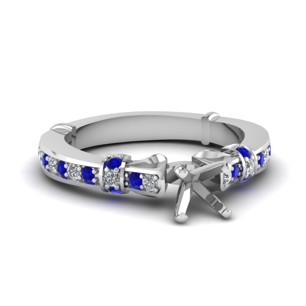 Pave Sapphire & Diamond Ring Setting