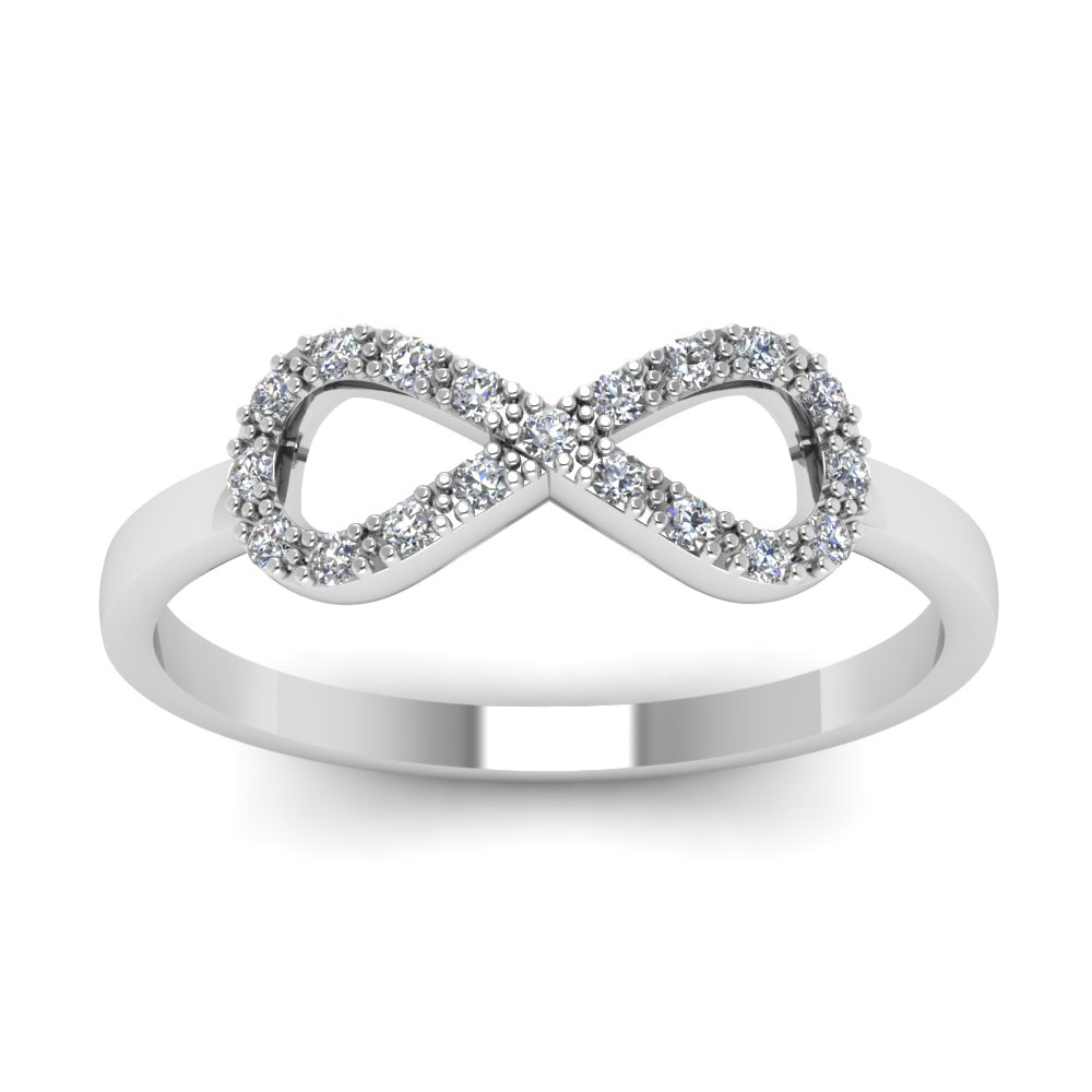 Infinity Diamond Promise Ring In 14K White Gold | Fascinating Diamonds