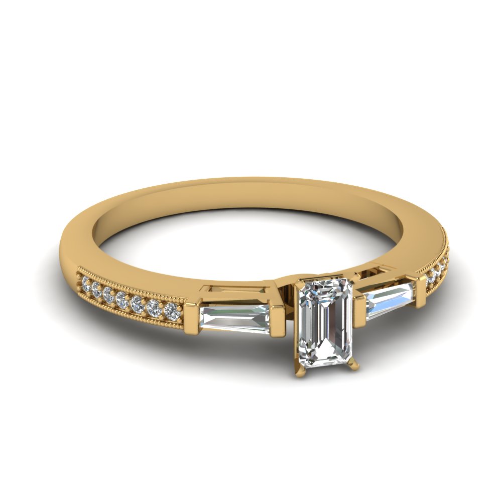 emerald cut engagement ring clearance rings with white diamond in 18k yellow gold - Clearance Wedding Rings emerald cut engagement ring clearance rings with white diamond in 18k yellow gold - Clearance Wedding Rings