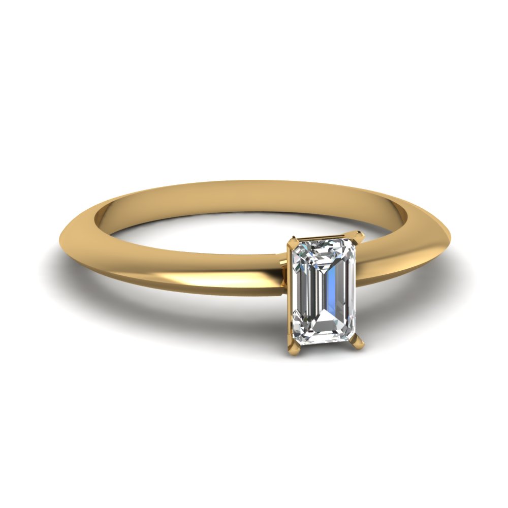 emerald cut knife edge solitaire engagement ring in FDENR1283EMR NL YG