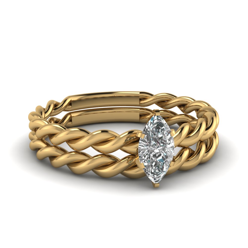Marquise Twisted Rope Solitaire Bridal Set In 14k Yellow Gold Marquise Twisted Rope Solitaire Bridal Set In Fd1087mq Nl Yg Jpg